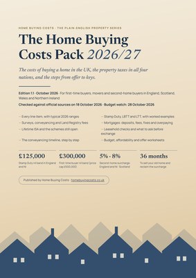 Cover of the Home Buying Costs Pack 2026/27